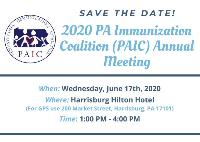 Save the Date - PAIC Annual Meeting 2020 Save the Date - PAIC Annual Meeting 2020